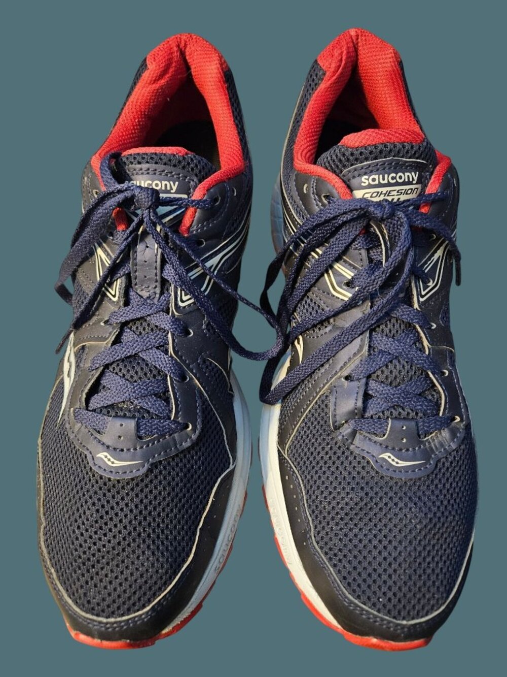 Saucony Cohesion II Navy & Red Running Sneakers Men Size 11 - Picture 9 of 12